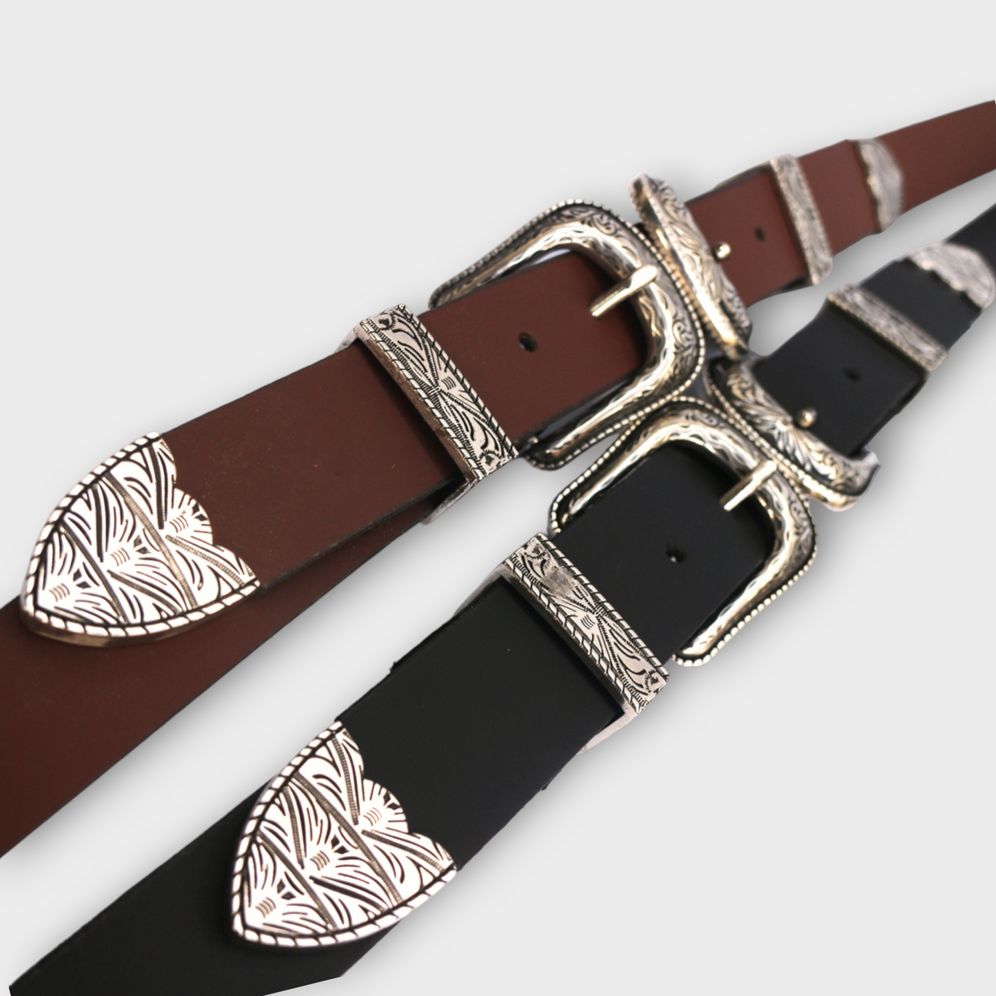 Double Buckle Leather Belt